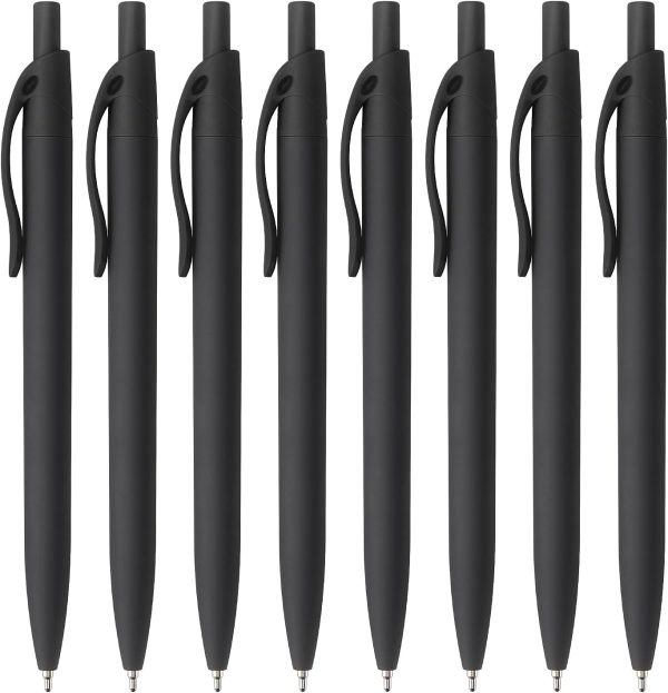 8 Pack Ballpoint Pens Retractable No Bleed Black Click Pens, Medium Point, Smooth Ink, 1.0 MM Black Ink