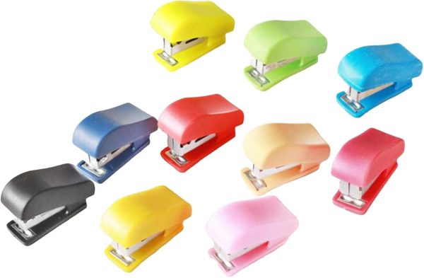 10 Set Mini Stapler with Staples,Small Hand Stapler Portable Desktop Stapler Student Staplers,Cute Office Supply Set (Multicolor)